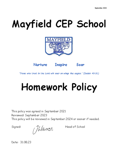 Homework Policy